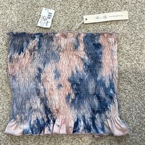 SHE AND SKY Tie Dye Tube Top.